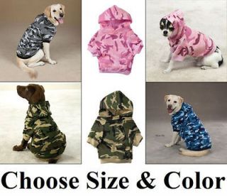 CAMO DOG HOODIE Soft Fleece SWEATER COAT PUPPY PET CLOTHES