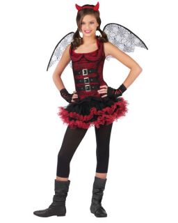 Girls Red Devil Night Wing Tween Costume