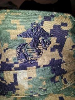USMC MARPAT WOODLAND DIGITAL 8 POINT SOFT COVER HAT NEW