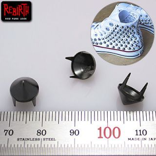 100pcs Cone studs Diameter 3/8(9mm) DIY stuffs black nickel converse 