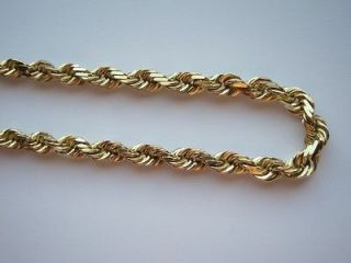   14K Diamond Cut Link Solid Yellow Gold Rope Chain Necklace HEAVY