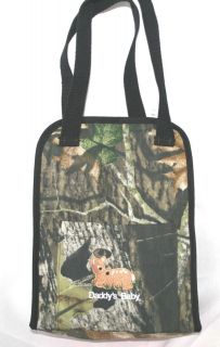 MOSSY OAK CAMO DADDYS CAMOUFLAGE DIAPER BAG TRIMMED IN BLACK