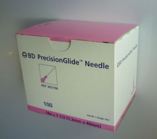   305196 18g x 1.5 Hypodermic Needles Becton Dickinson disposable