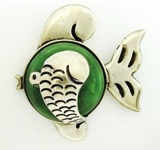 Early Vintage MEXICAN Mexico Silver ART DECO FISH Figural Pin BROOCH