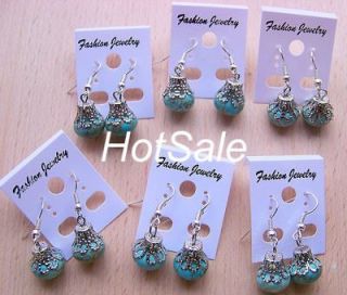 wholesale 6pair fashion charm turquoise gemstone Earring Dangle 