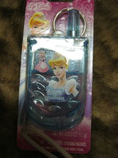 New Disney Princess Cinderella cell phone lip gloss blueberry key 