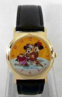Disney Stunning Gold Cast Members Christmas Mickey Mouse Watch New 