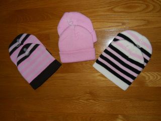 Qty 6 Wholesale Lot Pink Brown Baby Girl Fall Winter Hat Beanies NWT