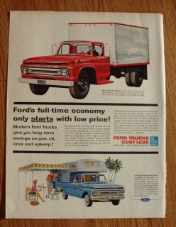 1962 Ford Pickup Trucks Ad Medium & Styleside Camper