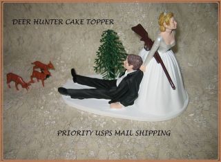 HUMOROUS WEDDING BUCK DOE DEER HUNTER HUNTING CAKE TOPPER