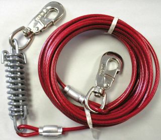 Large Dog Tie Out Cable Leash in 15 20 and 30 lengths for dogs up 