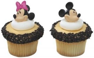   MOUSE Faces HEADS 12 Party CUPCAKE Cake Pop RINGS Favors Toppers