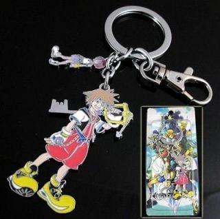 NEW Cosplay Kingdom Hearts Anime Sora with Kairi Key Chain / Ring #B