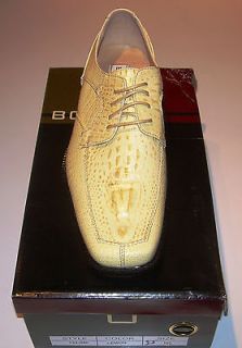 BOLANO MENS DRESS SHOES CREAM W/ GATOR HEAD ON TOP NEW IN BOX SIZE 12