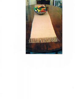 Burlap Table Runner With Fringe, Rustic 13 x 72 in Natural or Cream 