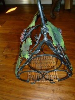 Very Heavy Wrought Iron Wine Rack with Grapes and Leaves