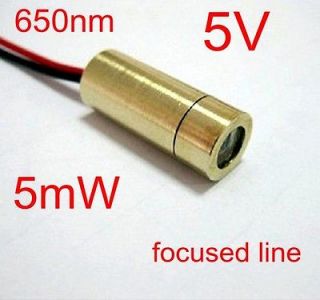 650nm 5mW Laser red focused line Module 5V brass E214