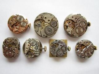 Lot of 7 watch movements Marvin Cyma Doxa for parts or repair