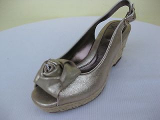 Sofft Womens Shoes NEW $100 Marcela Champagne Gold Slingback Jute 