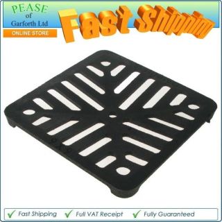 150mm 6 Square Cast Iron Drain Grate Cover / Gully Grid in Black