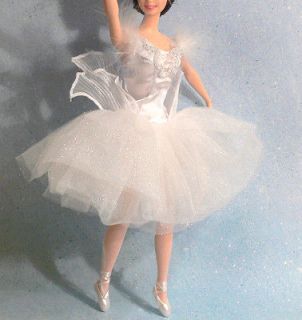 Newly listed BARBIE White beaded & feathered Ballet Costume SWAN QUEEN 