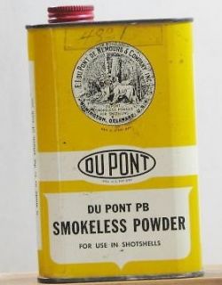 DUPONT PB SMOKELESS POWDER TIN IN ORIGINAL CONDITION  U.S 