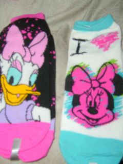 DISNEY DAISY DUCK & MINNIE MOUSE 7 9 PEDS ANKLE SOCKS BRAND NEW   2 