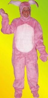 pink bunny rabbit suit costume hood mitt adult medium plush fur mascot 