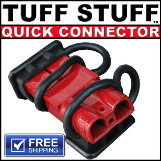   QUICK CONNECTOR / DISCONNECT PLUG  W/ DUST COVERS FOR 2 GAUGE WIRE