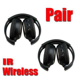   Infrared Stereo Wireless Headphone 2PCS Headset IR for Car DVD Player