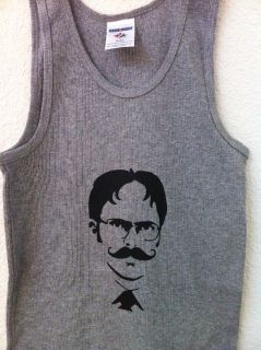 The Office Dwight Schrute With A Mustache Mens Tank Top TShirt Med 