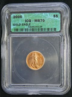 2006 ICG MS 70 1/10 OZ. GOLD AMERICAN EAGLE