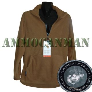 US Marine Issue Polar Tech Fleece Pull Over Coyote Brown NEW Unissued