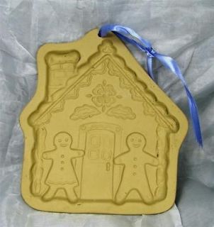 1996 Hill Pottery Brown Bag Cookie Press   Gingerbread House