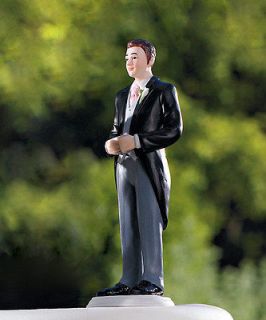 Groom in Traditional Morning Suit Tuxedo Tux Wedding Cake Topper 
