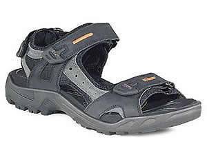 Ecco Mens Yucatan Offroad Black Leather Two Strap Sandals Outdoor