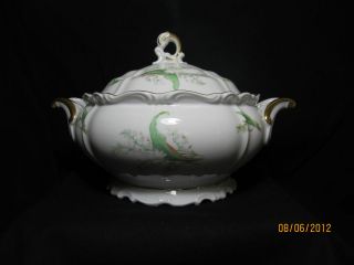 Edelstein Marie Theresia Lily of the Valley Footed Covered Veggie Bowl 