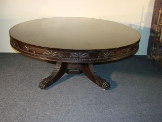 Antique Solid Mahogany 72 Round Claw Foot Table