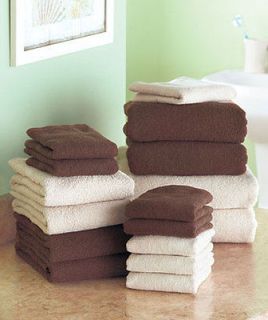 16 Pc. Cotton Bath Towel Set Chocolate Bath Sheets, Hand Towels 