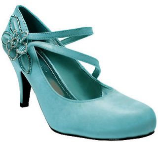 New womens shoes PU leather flower rhinestones stilettos pumps prom 