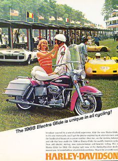 1968 Harley Davidson Electra Glide Motorcycle   Vintage Advertisement 