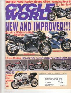   WXC360 Yamaha Seca II Harley Davidson Electra Glide & Low Rider 1993