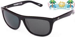 NEW Electric Sunglasses TONETTE Gloss Black Grey $169 RRP