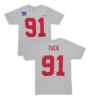 New York Giants Justin Tuck Gray Super Bowl Name and Number Jersey T 