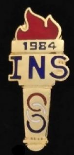 Olympic Pin Badge~1984~Los Angeles~INS Torch~Immigrat​ion 