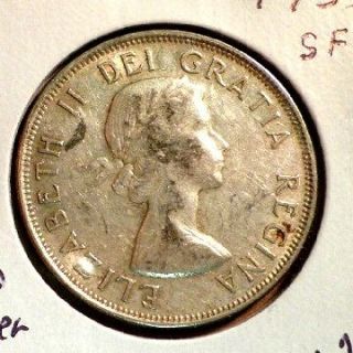 Canada 50 Cents 1953,.800 Silver,XF