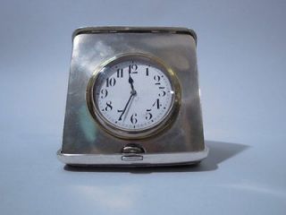 Georgian English Birmingham Sterling Silver Traveling Clock George V 