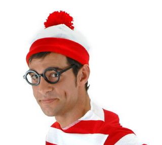 Wheres Waldo Licensed Red and White Costume Pom Beanie Hat, NEW 