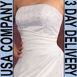 Elsa Corset Strapless Beaded Wedding Dress Gown Size 10 Ivory   Brand 