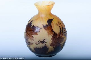 Stunning Cameo Glass Vase by Emile Galle, Circa Late 19th to Early 